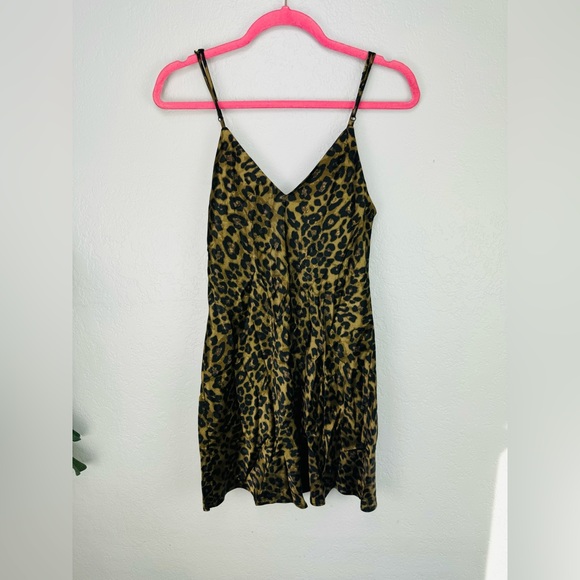 Zara Animal Print Satin Ruched Mini Dress - Picture 5 of 6